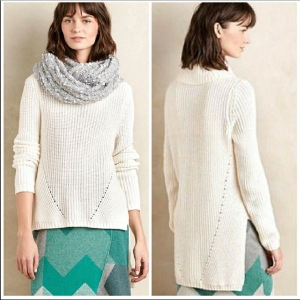 ANTHROPOLOGIE MOTH High Low Cowl Neck Sweater